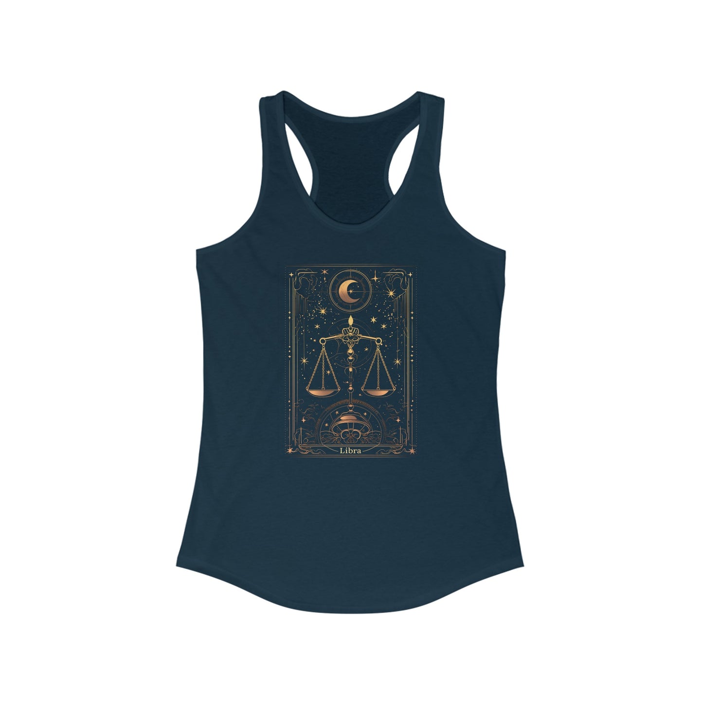 The Balanced Scales: Libra Tarot Card Racerback Tank