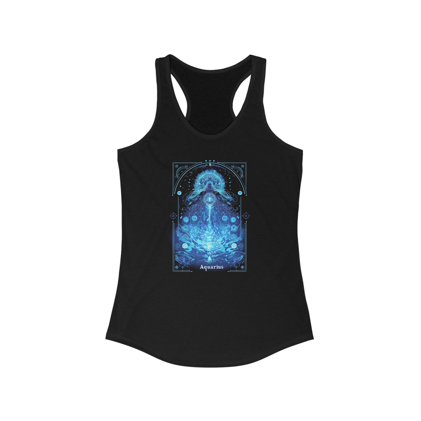 The Visionary Water Bearer: Aquarius Tarot Card Racerback Tank