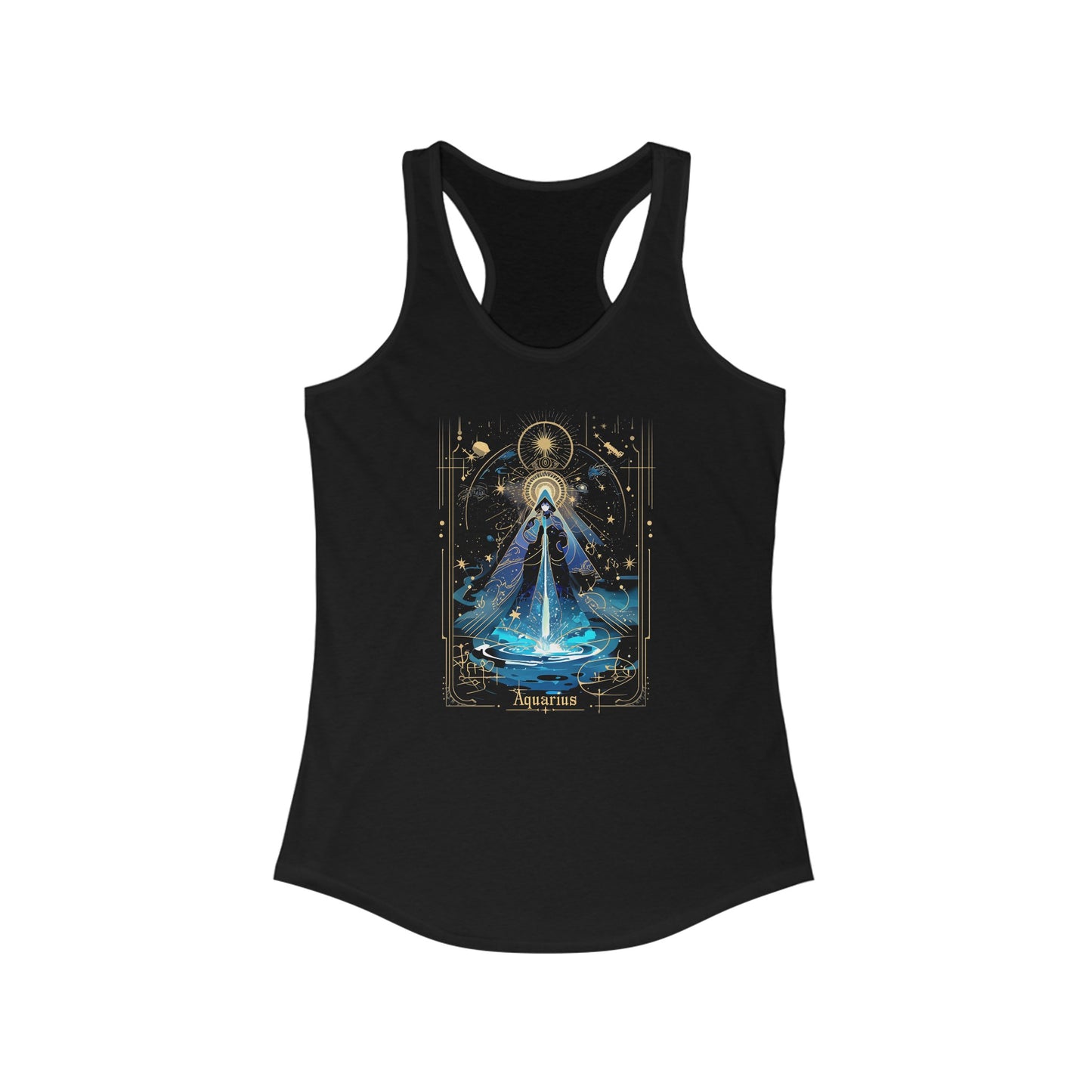 The Water Bearer: Aquarius Tarot Card Racerback Tank