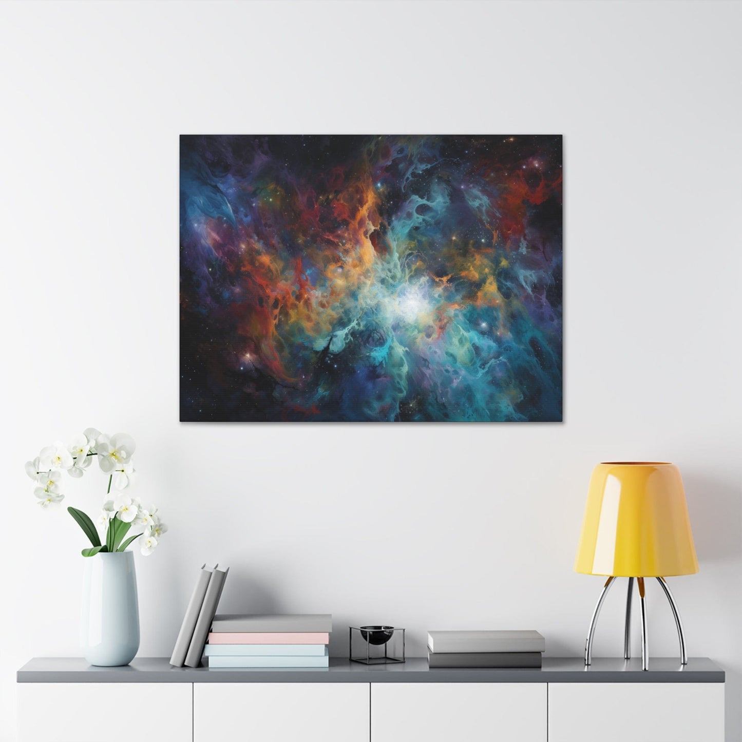Canvas Colorful Nebula Dreamscape: Symbolist High-Res Canvas Art