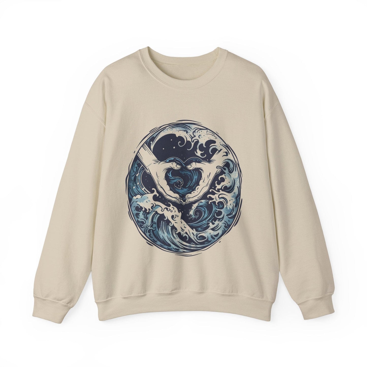 Sweatshirt S / Sand Waves of Wisdom Aquarius Sweater: Navigate the Waters of Intellect