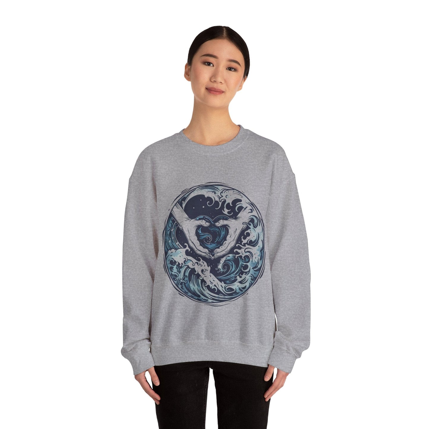 Sweatshirt Waves of Wisdom Aquarius Sweater: Navigate the Waters of Intellect