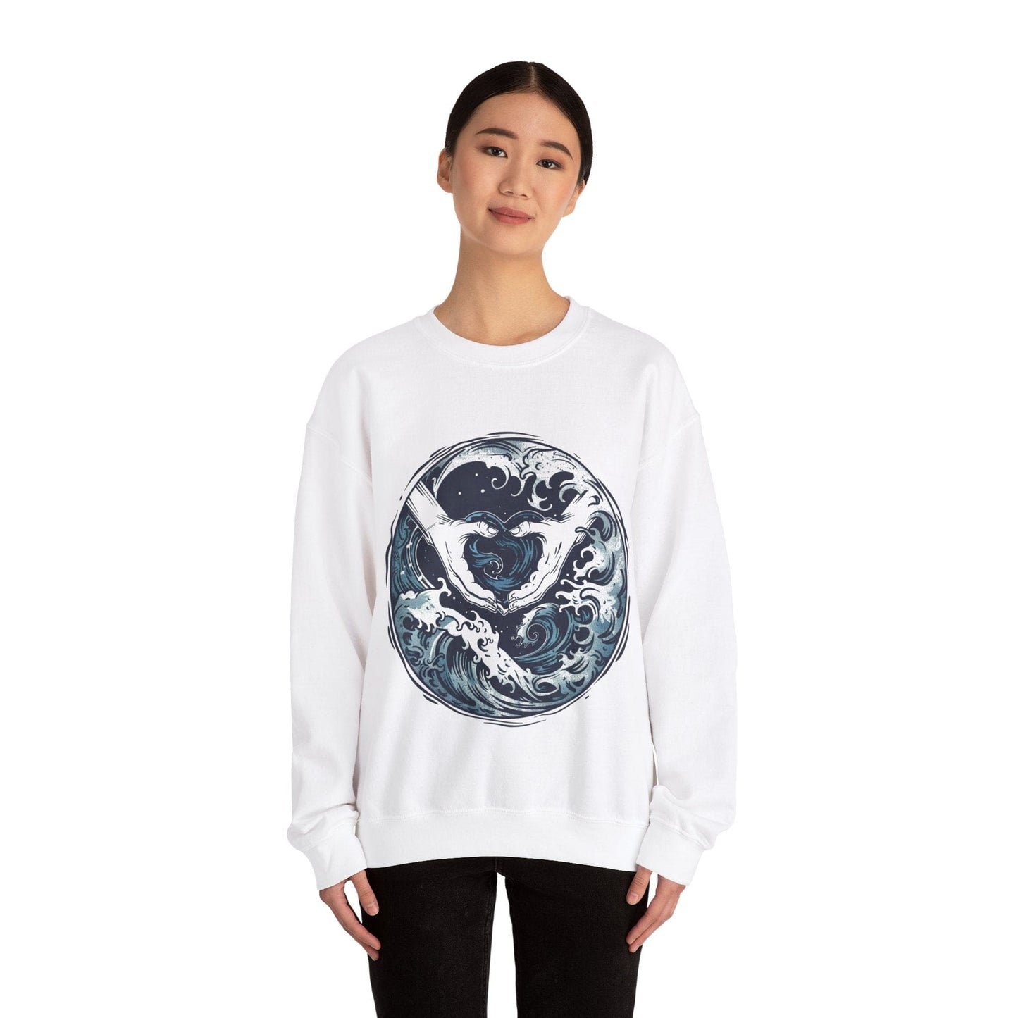 Sweatshirt Waves of Wisdom Aquarius Sweater: Navigate the Waters of Intellect
