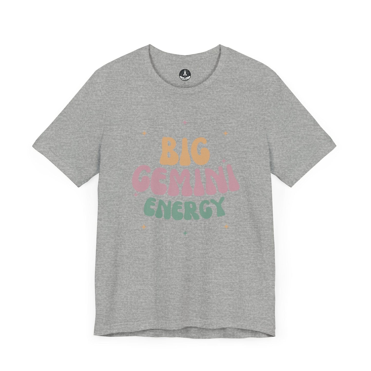 T-Shirt Athletic Heather / S Big Gemini Energy T-Shirt: Vibrant Zodiac Apparel for Astrology Lovers