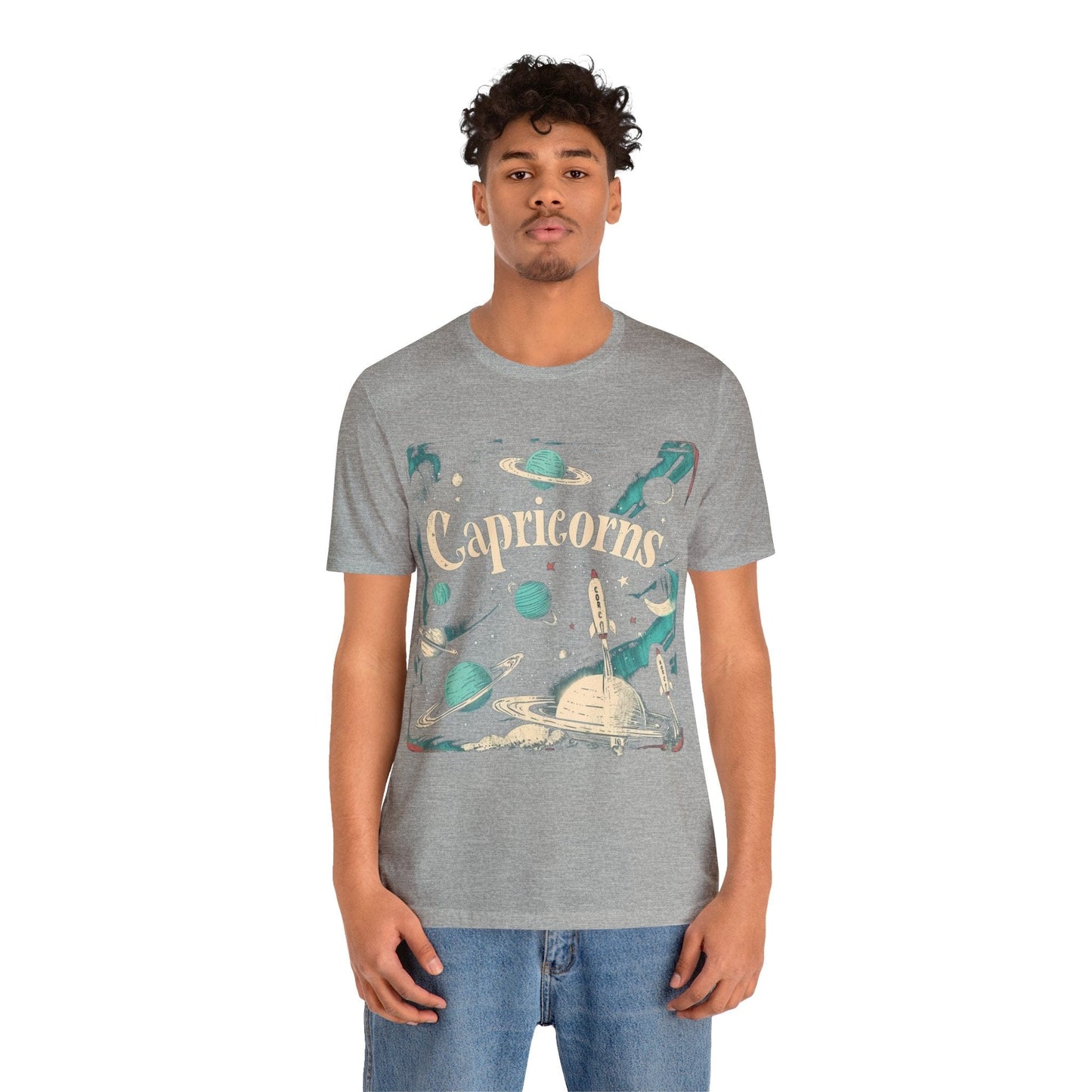 T-Shirt Capricorn Space Age Odyssey T-Shirt: Vintage Galactic Style
