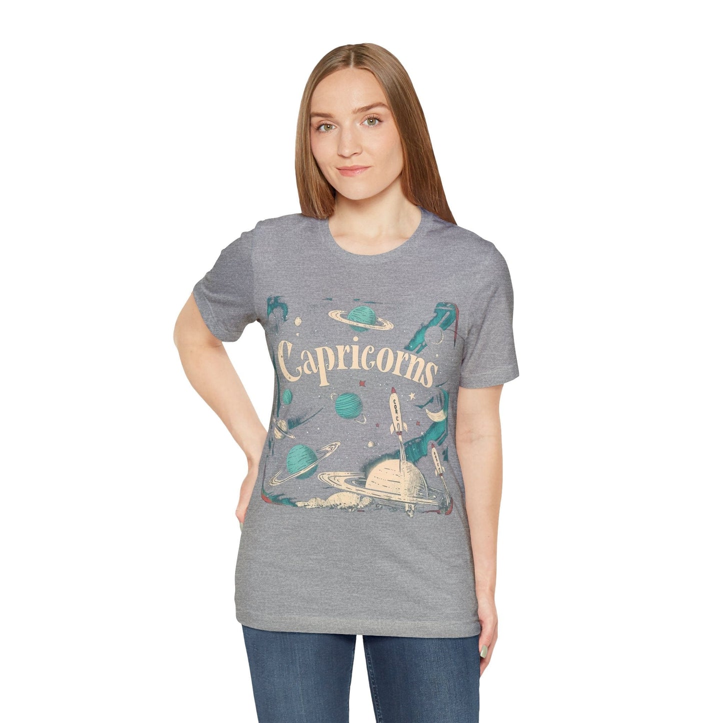 T-Shirt Capricorn Space Age Odyssey T-Shirt: Vintage Galactic Style