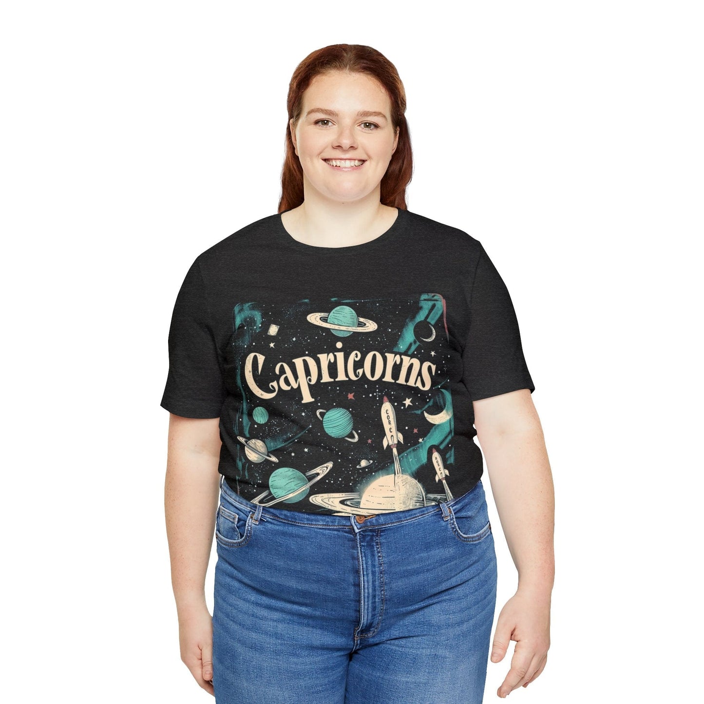 T-Shirt Capricorn Space Age Odyssey T-Shirt: Vintage Galactic Style