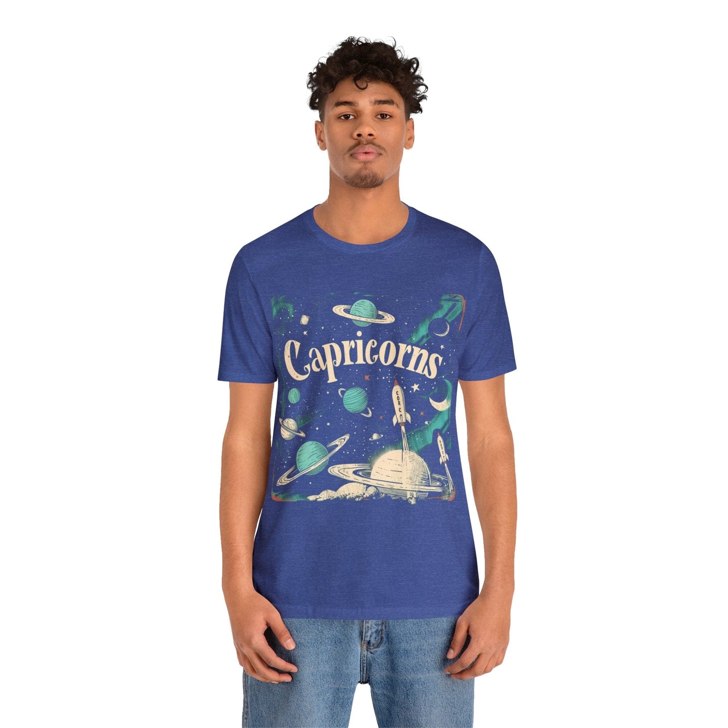 T-Shirt Capricorn Space Age Odyssey T-Shirt: Vintage Galactic Style