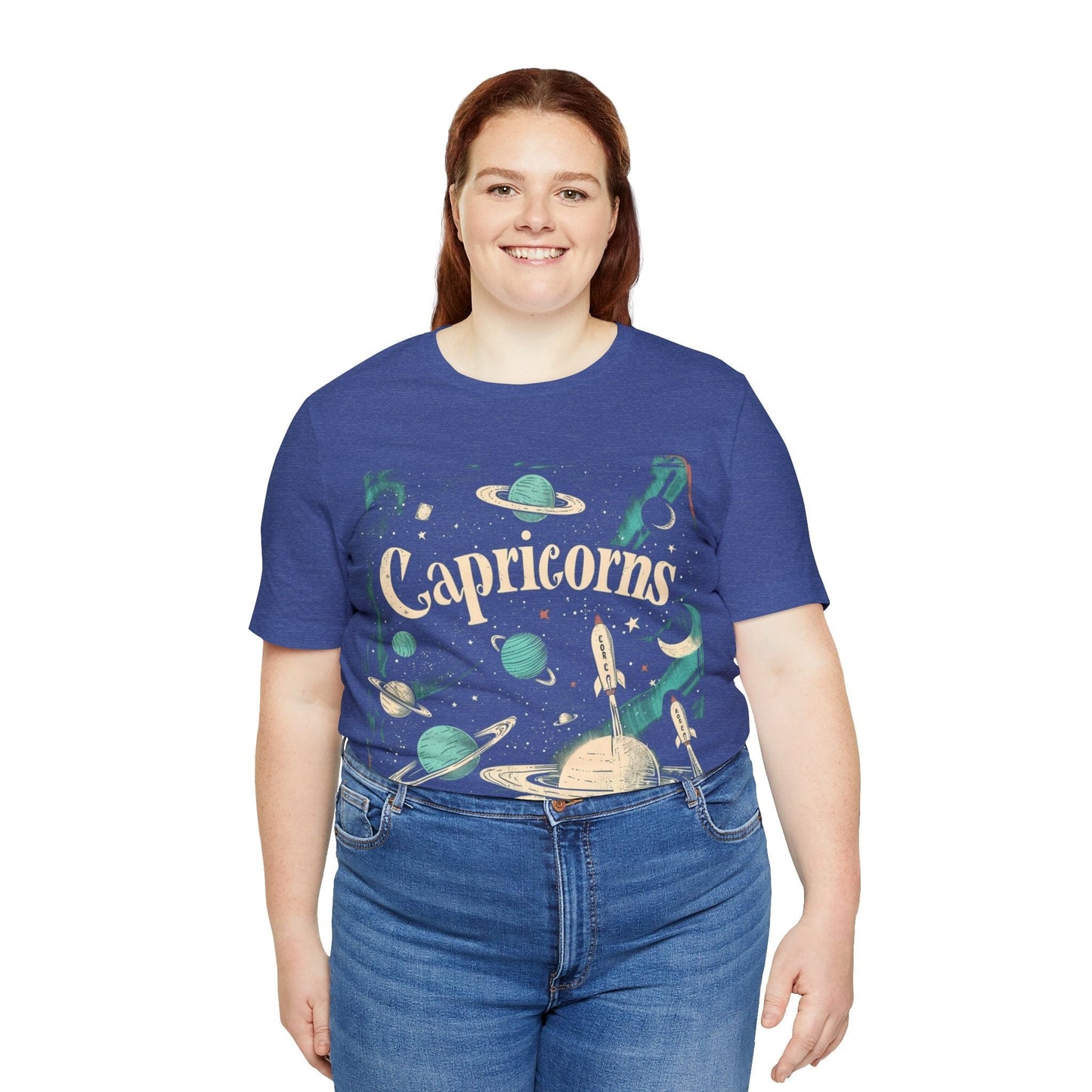 T-Shirt Capricorn Space Age Odyssey T-Shirt: Vintage Galactic Style