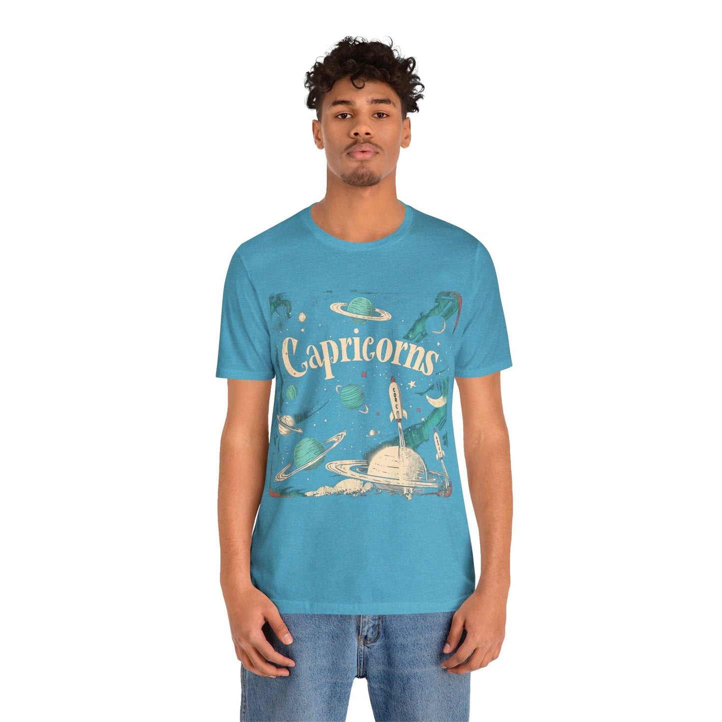 T-Shirt Capricorn Space Age Odyssey T-Shirt: Vintage Galactic Style