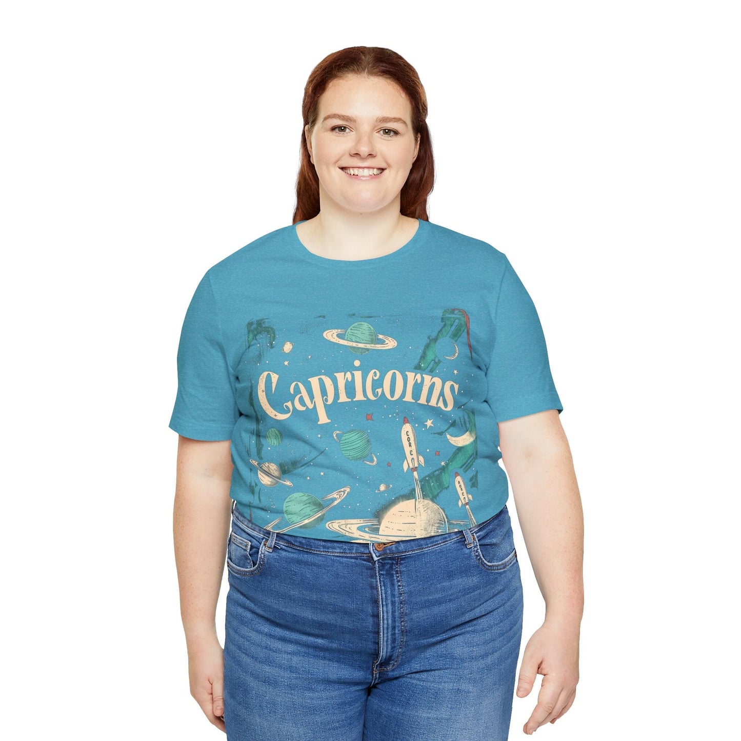 T-Shirt Capricorn Space Age Odyssey T-Shirt: Vintage Galactic Style