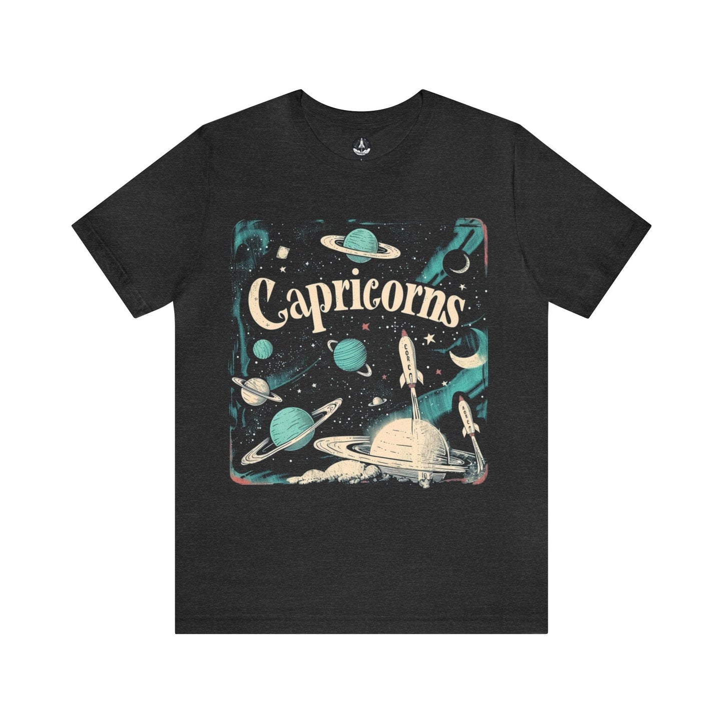 T-Shirt Dark Grey Heather / S Capricorn Space Age Odyssey T-Shirt: Vintage Galactic Style
