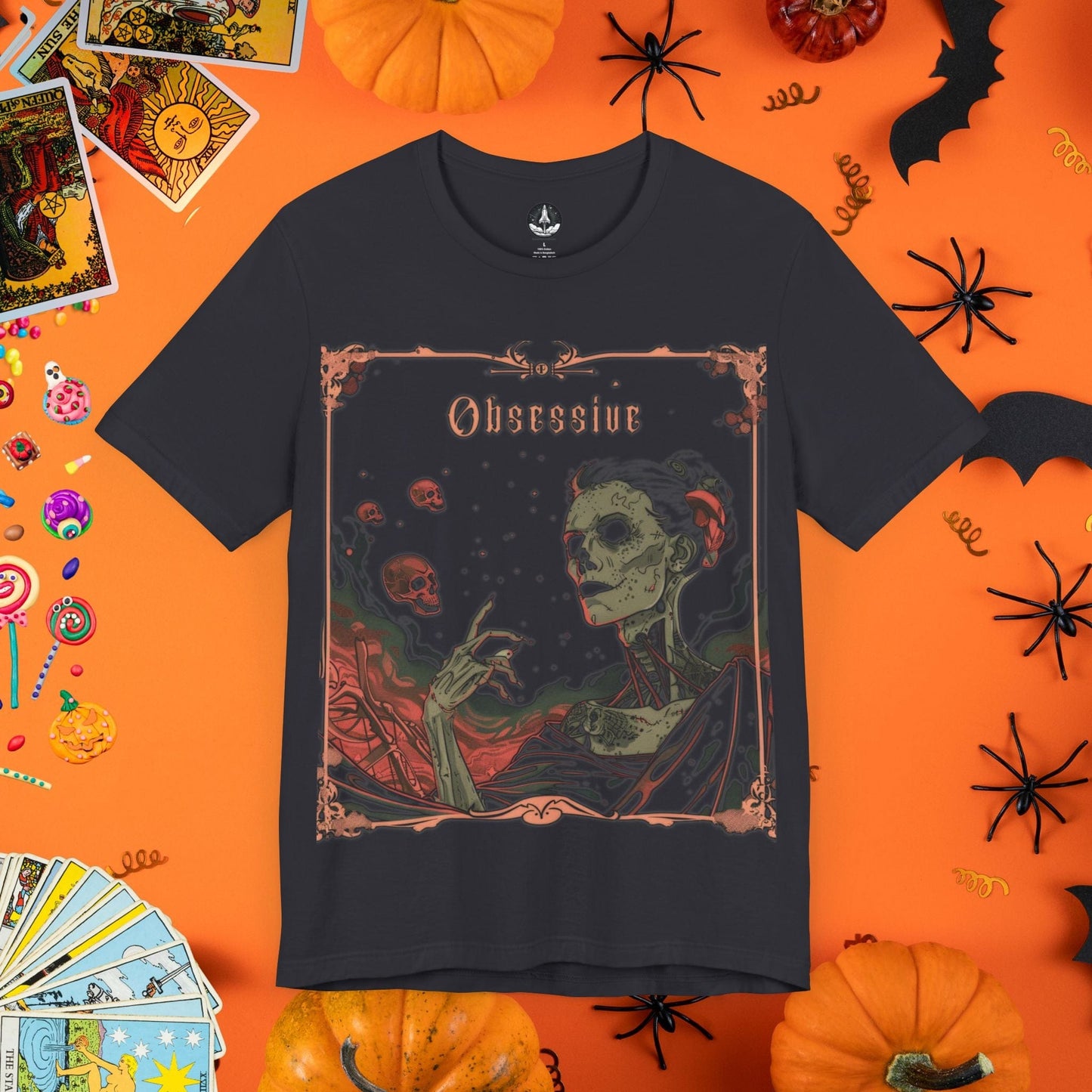 T-Shirt Dark Grey / S Obsessive Gothic Tarot T-Shirt - Halloween Limited Edition
