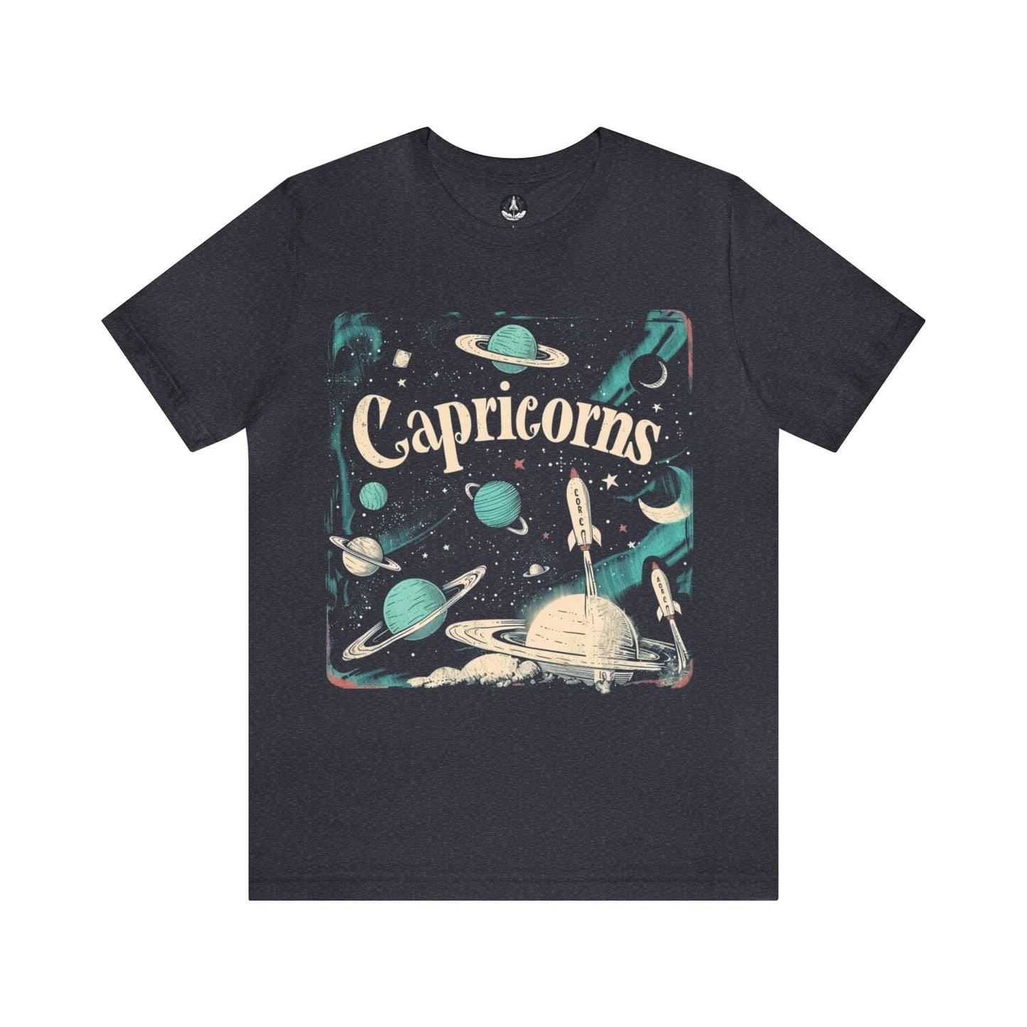 T-Shirt Heather Navy / S Capricorn Space Age Odyssey T-Shirt: Vintage Galactic Style
