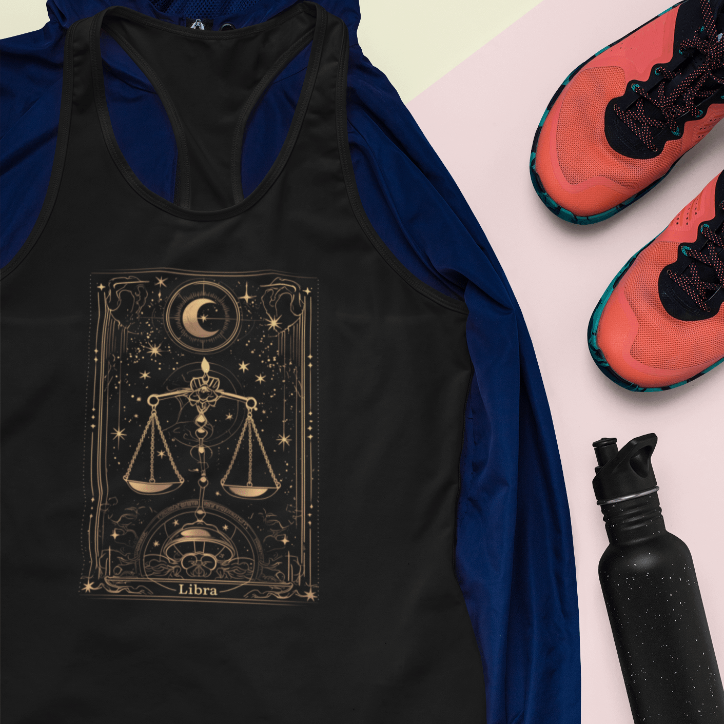 Tank Top The Balanced Scales: Libra Tarot Card Racerback Tank