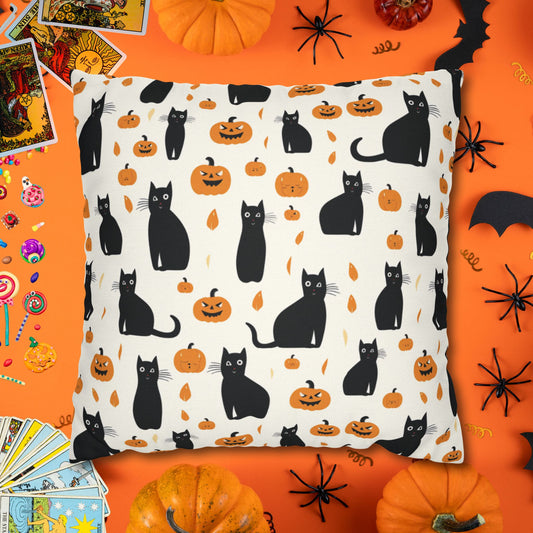 Black Cats & Pumpkins Halloween Pillowcase