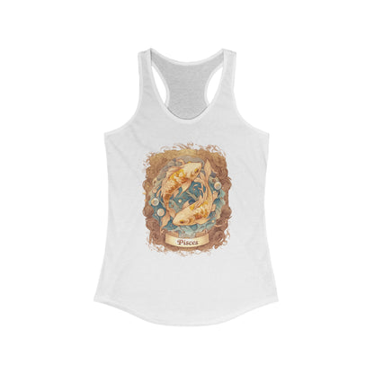 Pisces Paper Harmony – Vintage Papercraft Zodiac Racerback Tank