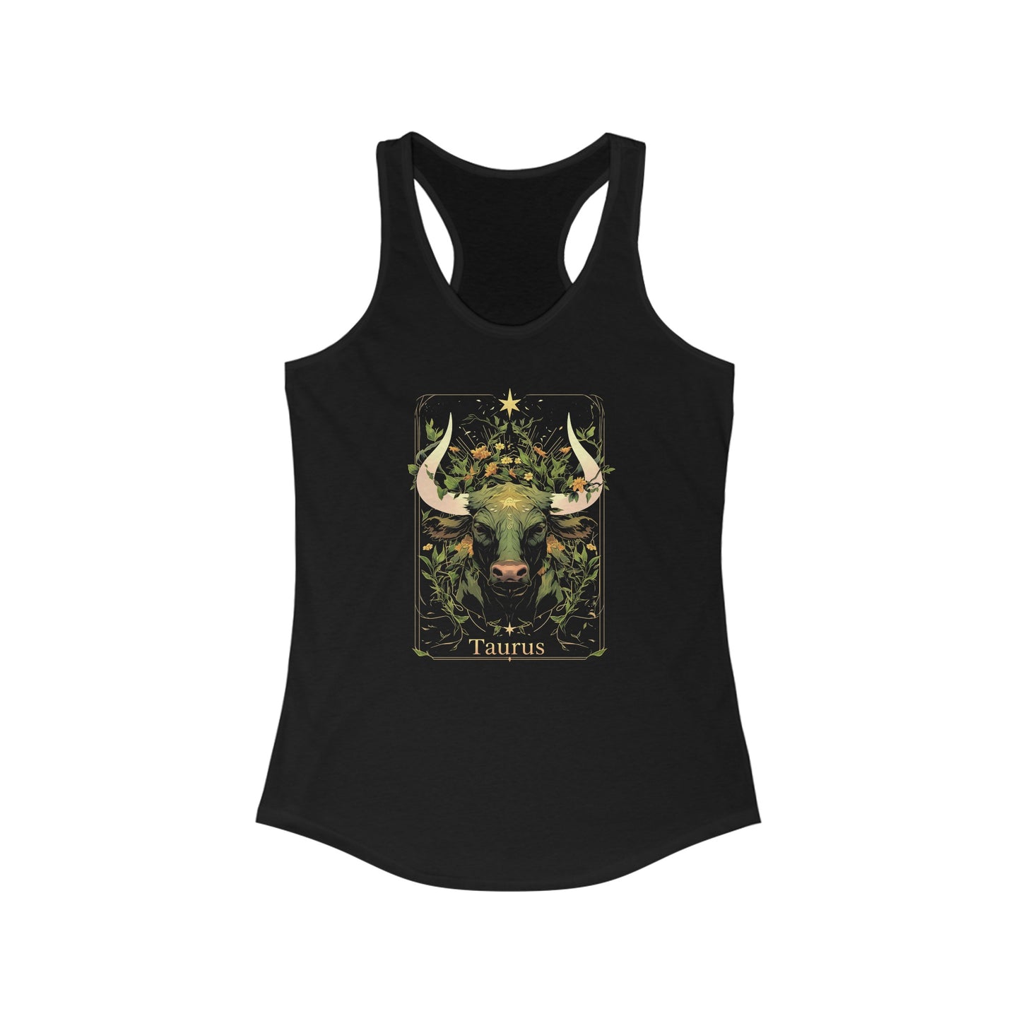 The Bull: Taurus Tarot Card Racerback Tank