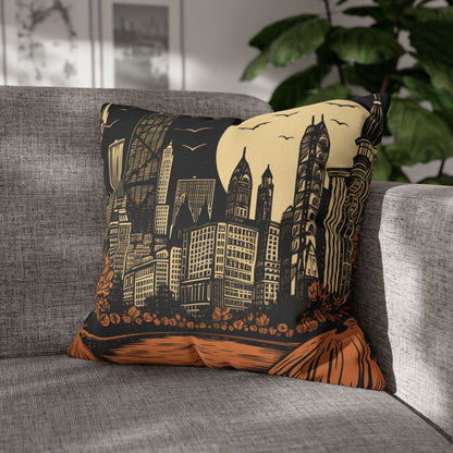 Haunted Chicago Skyline Halloween Pillowcase