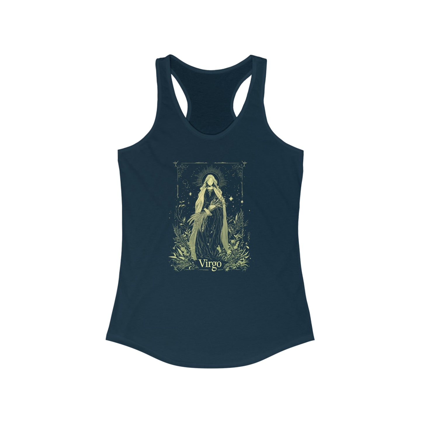 The Meticulous Maiden: Virgo Tarot Card Racerback Tank