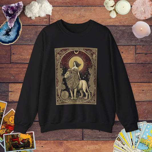 The Lion's Strength Tarot Leo Soft Crewneck Sweatshirt