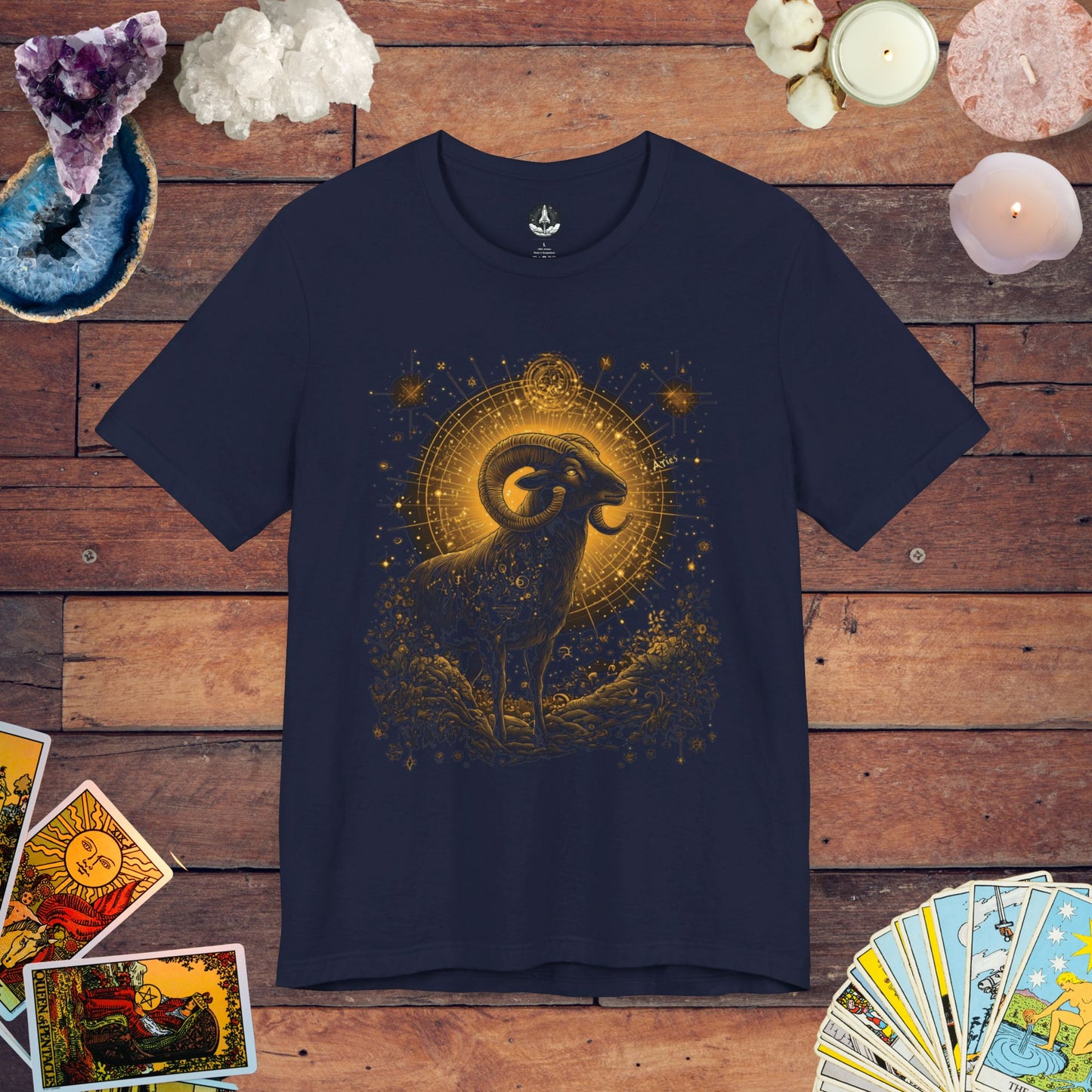 Aries Celestial Guardian Tarot Card T-Shirt