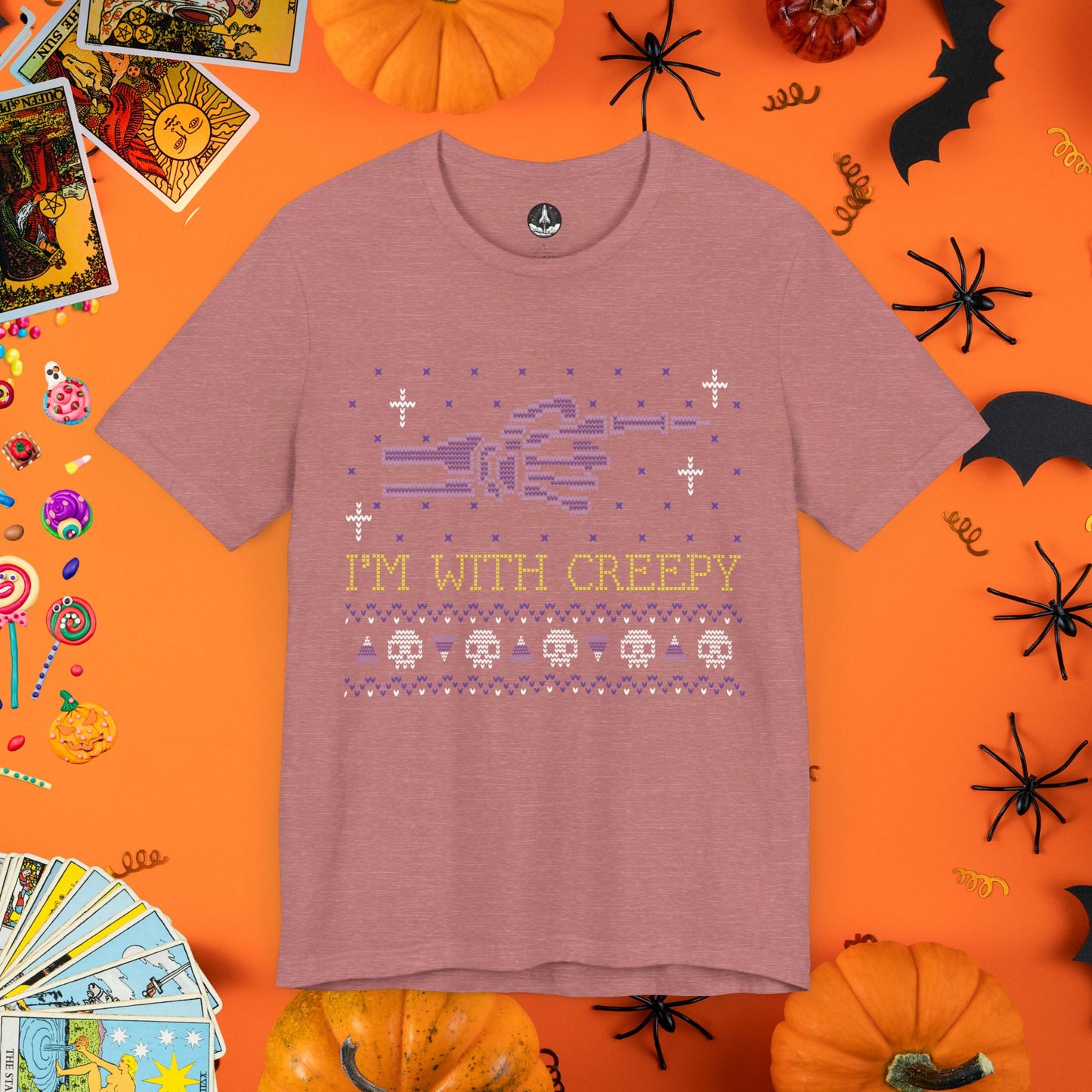 I'm With Creepy - Halloween Ugly Sweater T-Shirt