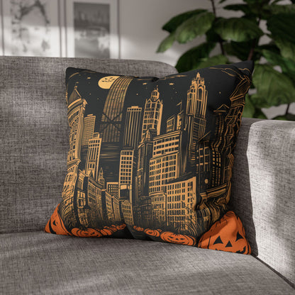 Spooky Chicago Night Halloween Pillowcase