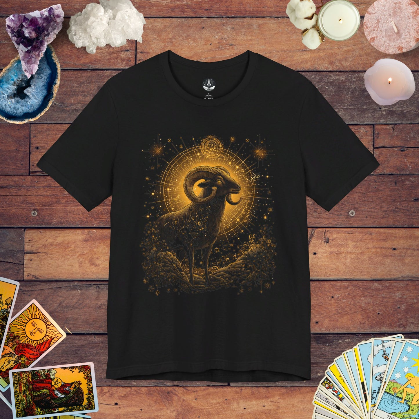 Aries Celestial Guardian Tarot Card T-Shirt