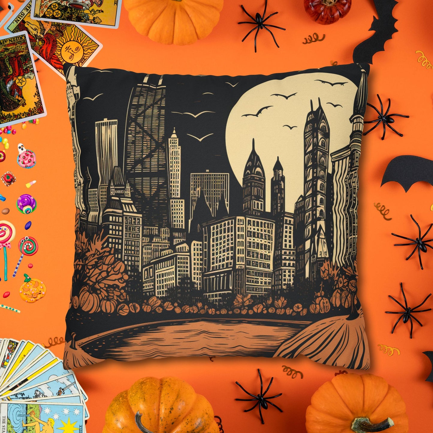 Haunted Chicago Skyline Halloween Pillowcase