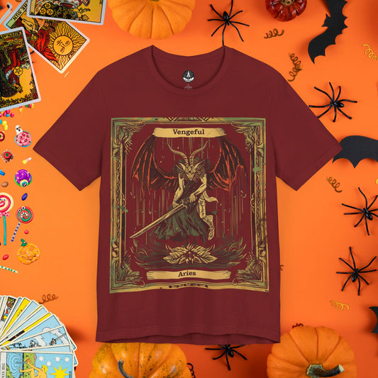 Vengeful Aries Tarot Card T-Shirt - Halloween Limited Edition