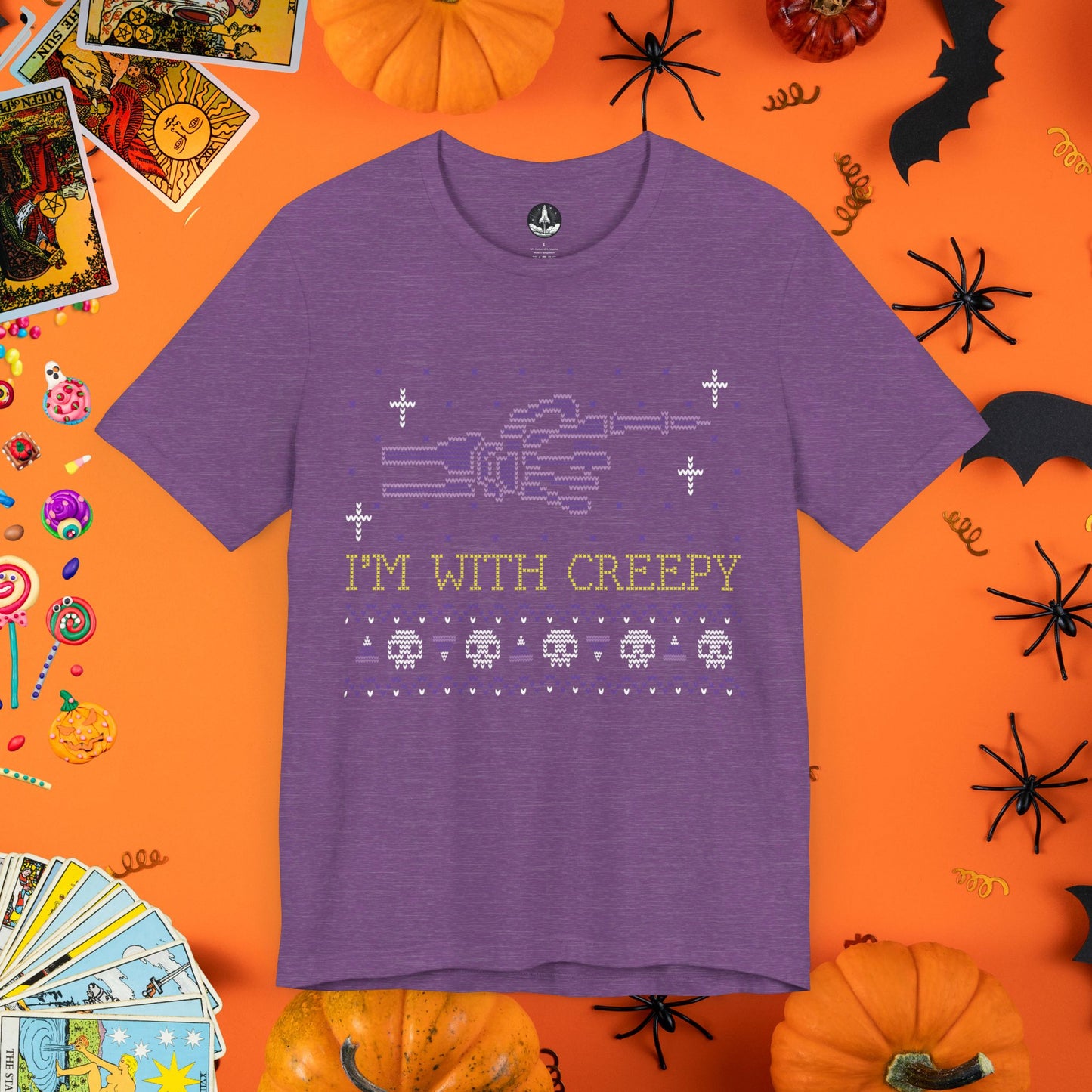 I'm With Creepy - Halloween Ugly Sweater T-Shirt