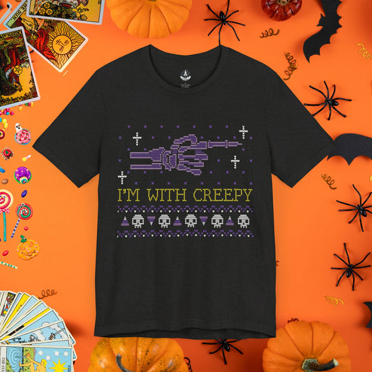 I'm With Creepy - Halloween Ugly Sweater T-Shirt