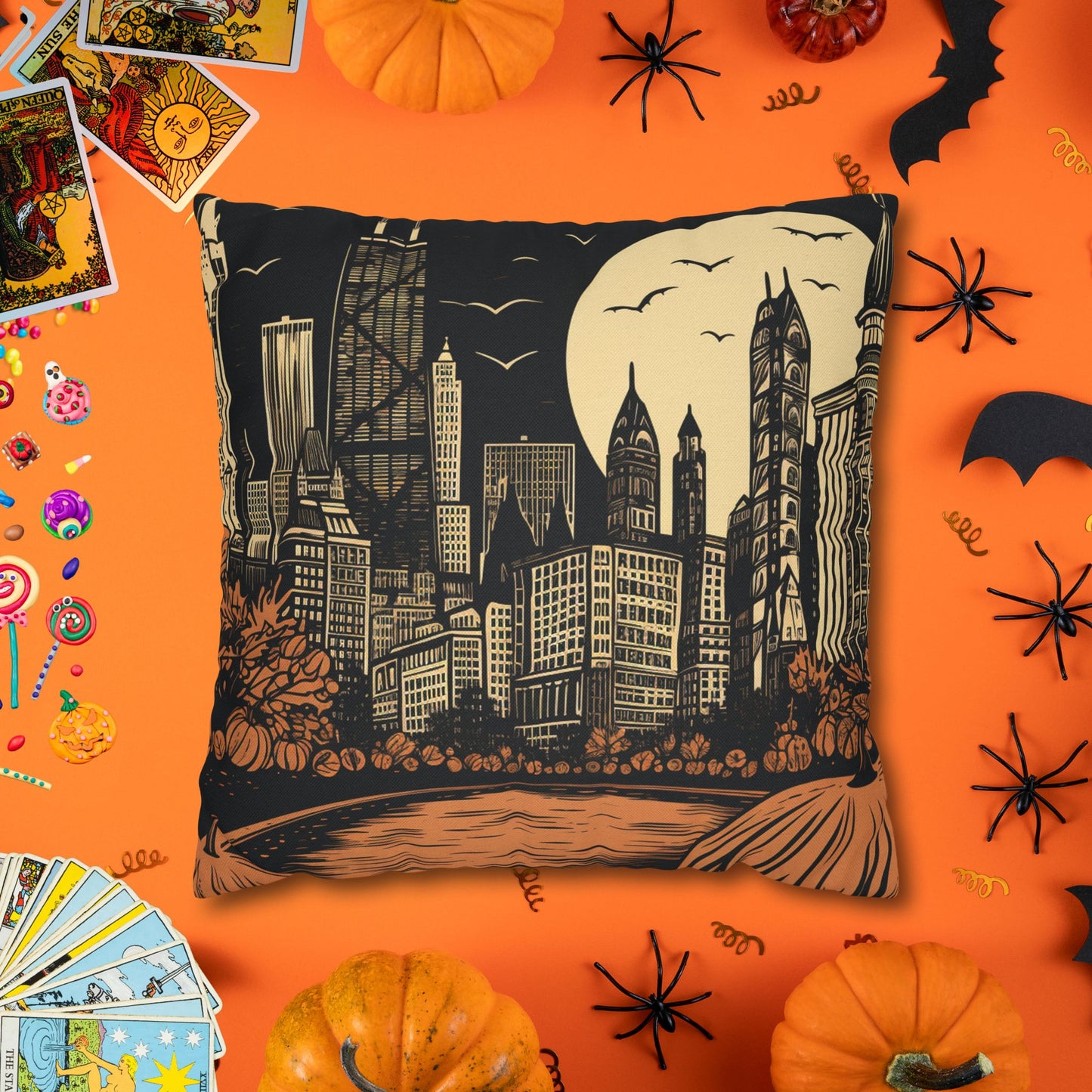 Haunted Chicago Skyline Halloween Pillowcase