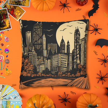 Haunted Chicago Skyline Halloween Pillowcase