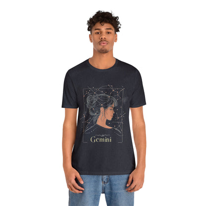 Gemini Mercurial Magic T-Shirt: Stargazing Elegance for the Twin Souls