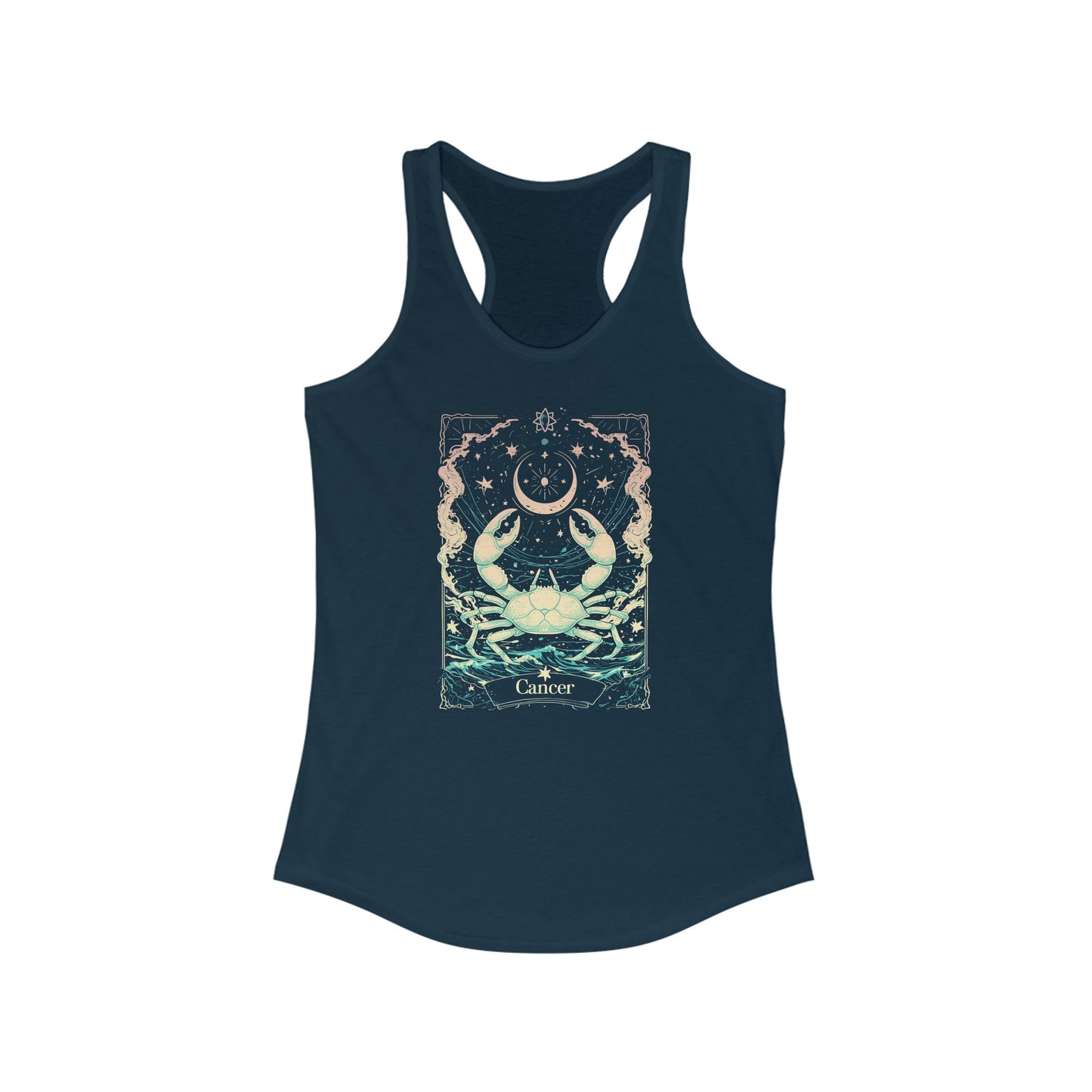 The Crab: Cancer Tarot Card Racerback Tank