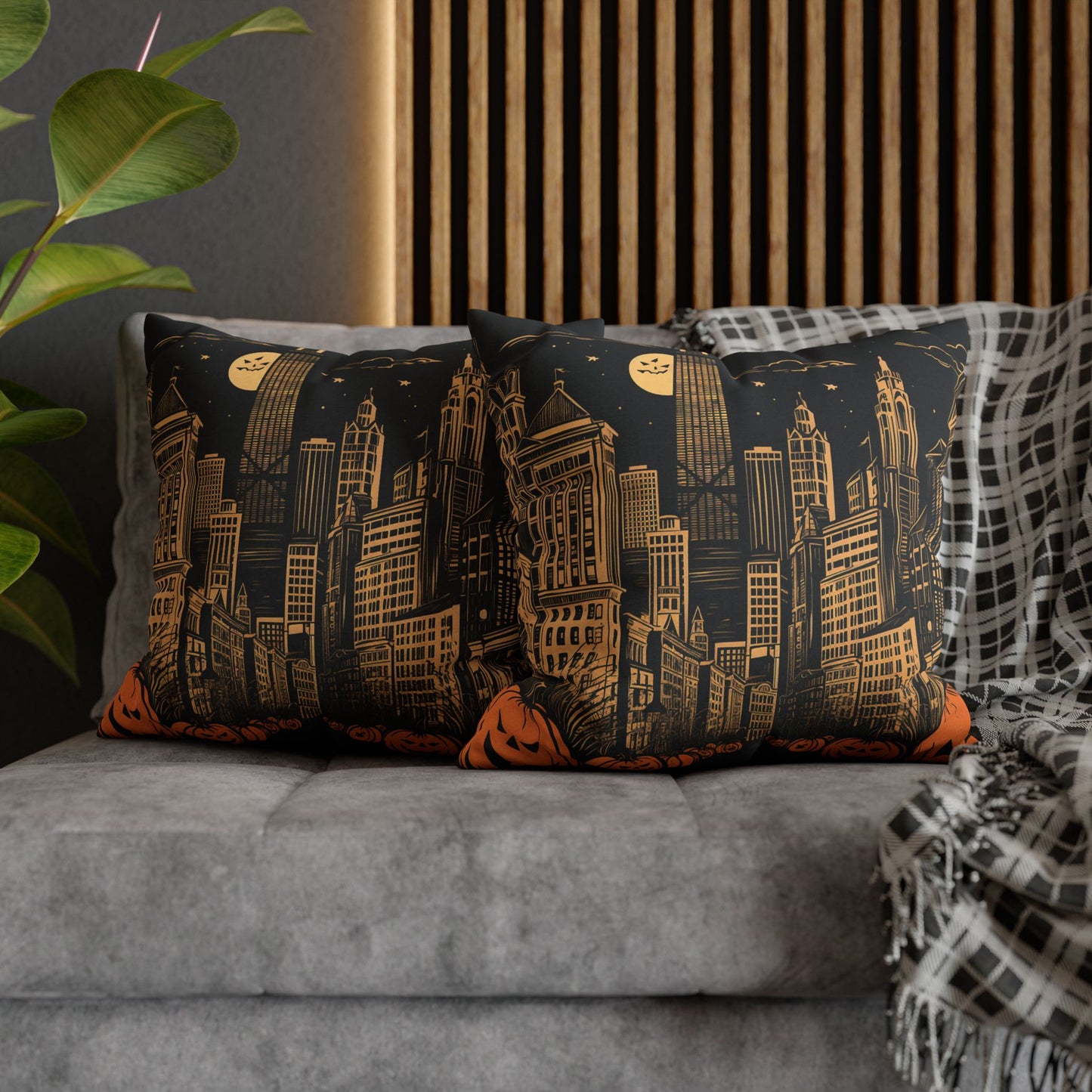 Spooky Chicago Night Halloween Pillowcase