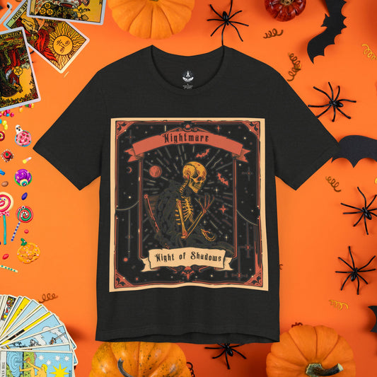 Nightmare Night of Shadows Tarot Card T-Shirt - Halloween Limited Edition