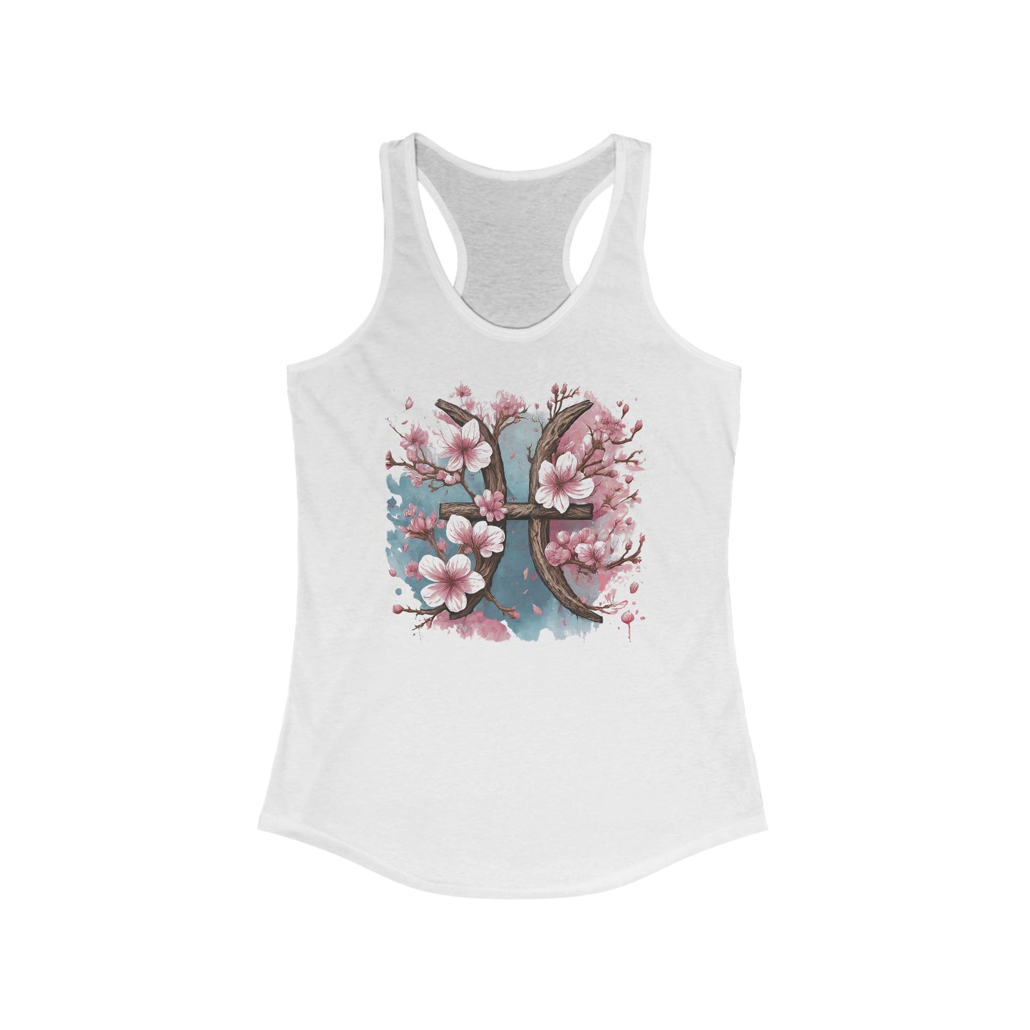 Cherry Blossom Pisces Racerback Tank