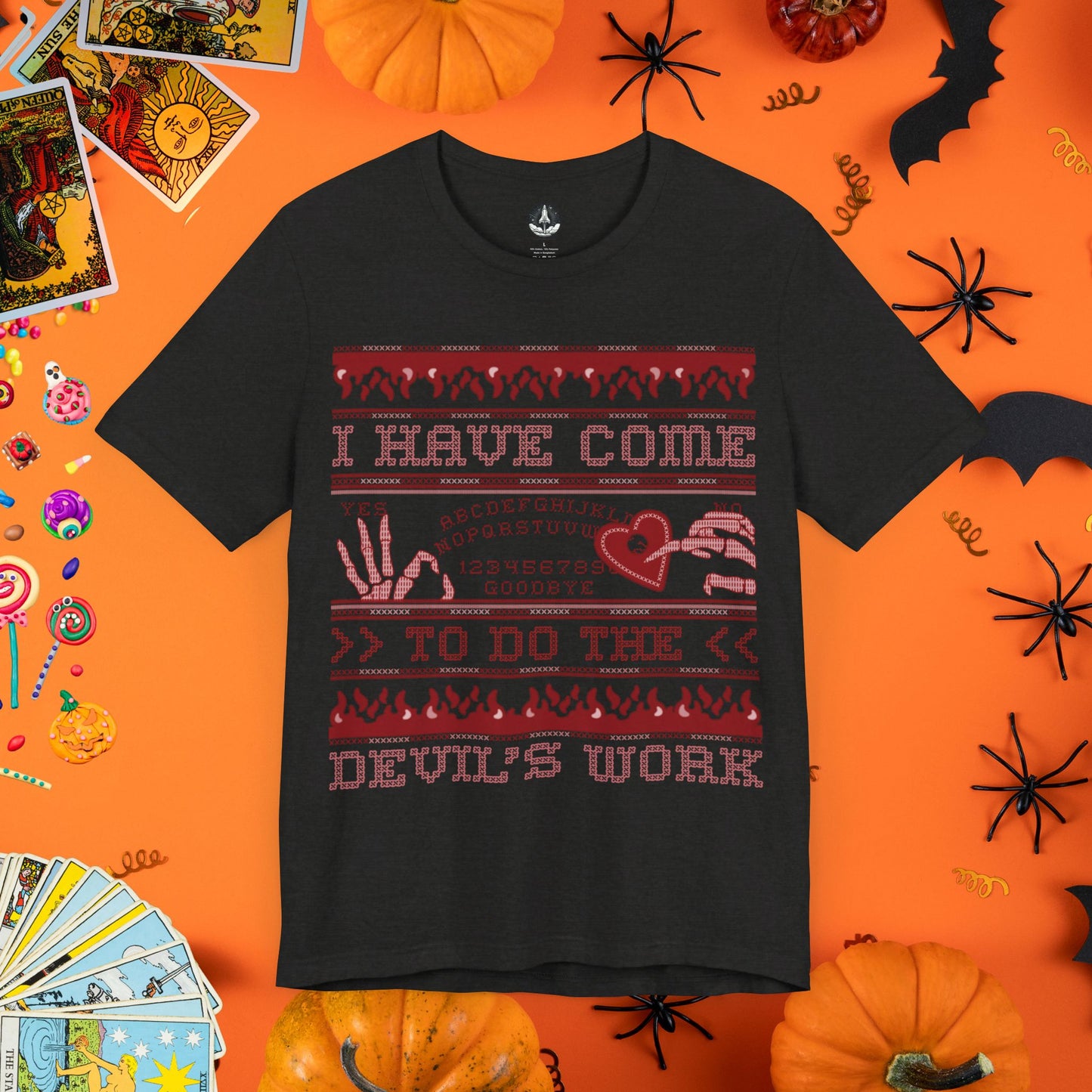 Devil's Work - Halloween Ugly Sweater T-Shirt - Halloween Limited Edition