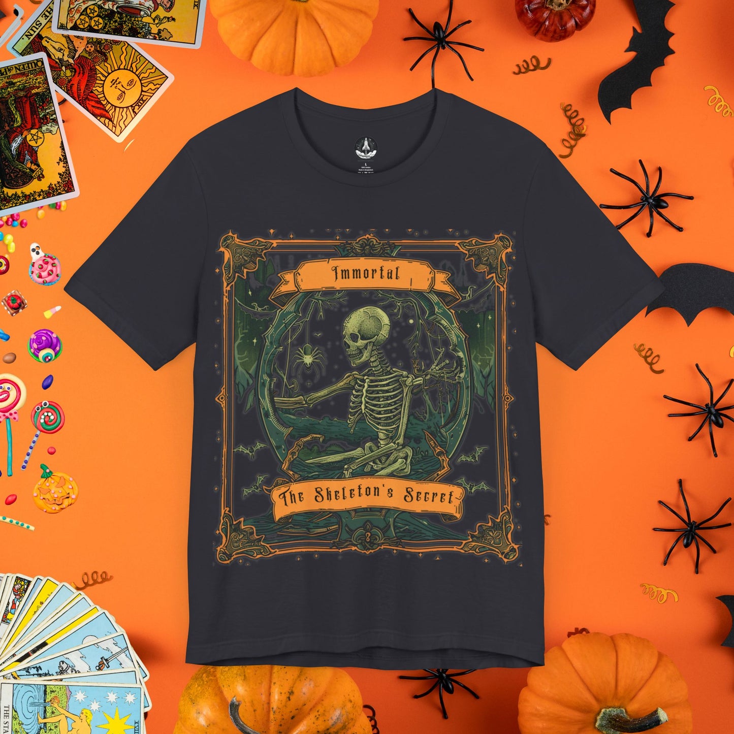 Immortal Skeleton Tarot Card T-Shirt - Halloween Limited Edition