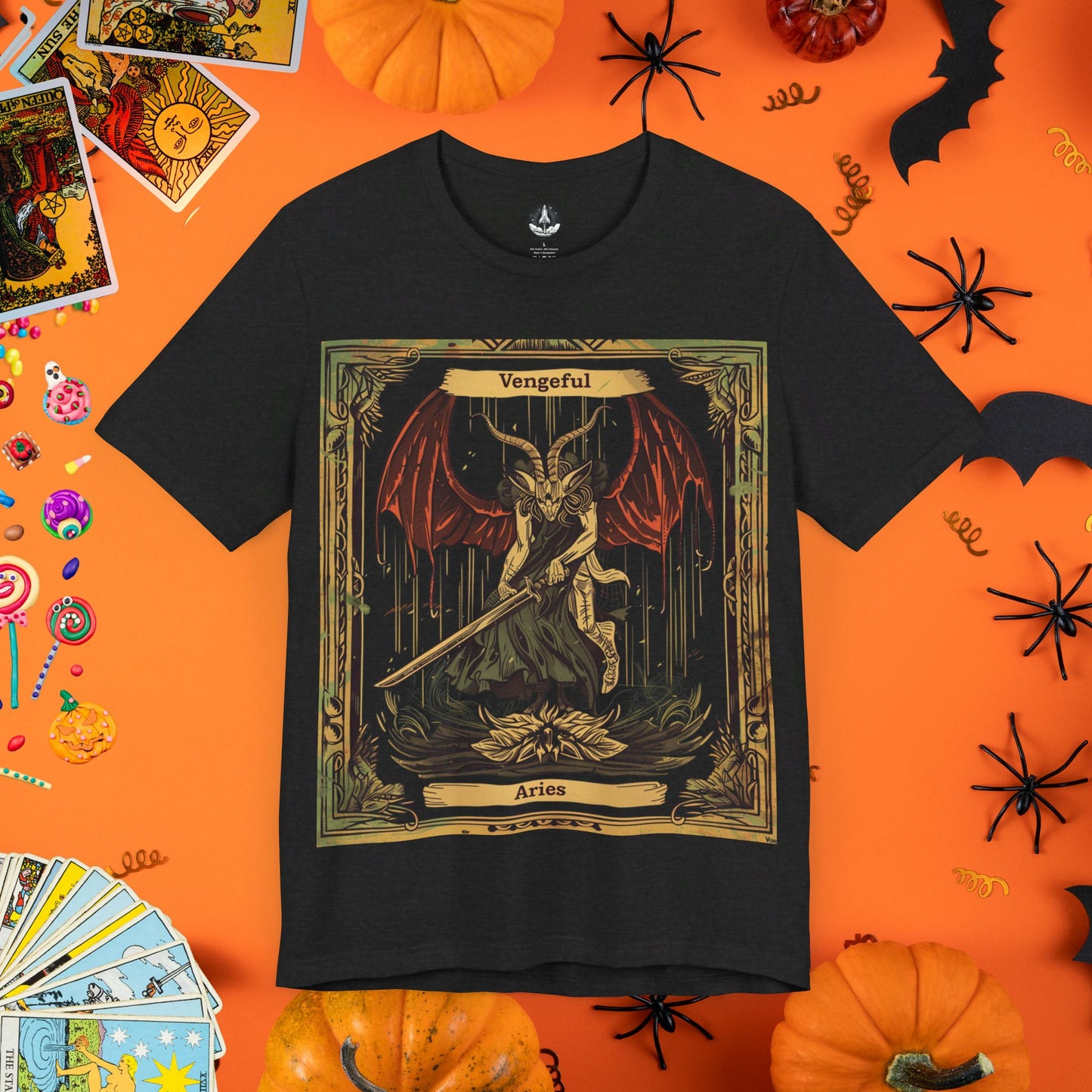 Vengeful Aries Tarot Card T-Shirt - Halloween Limited Edition