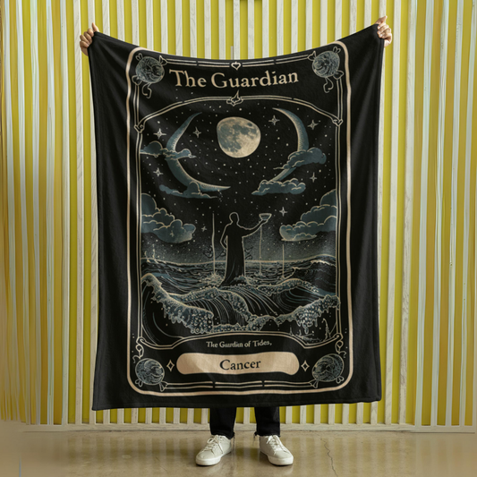 Cancer Zodiac Velveteen Microfiber Blanket – The Guardian of Tides Astrology Design