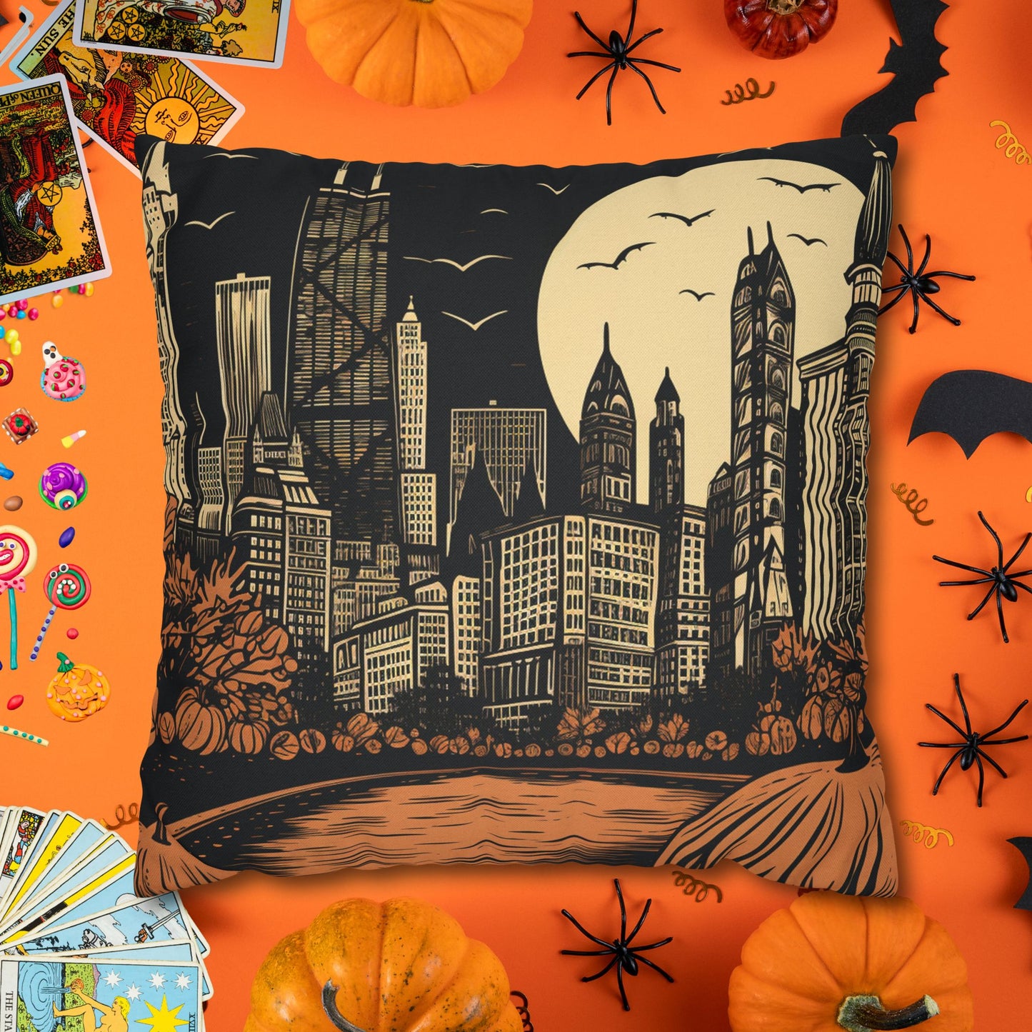 Haunted Chicago Skyline Halloween Pillowcase