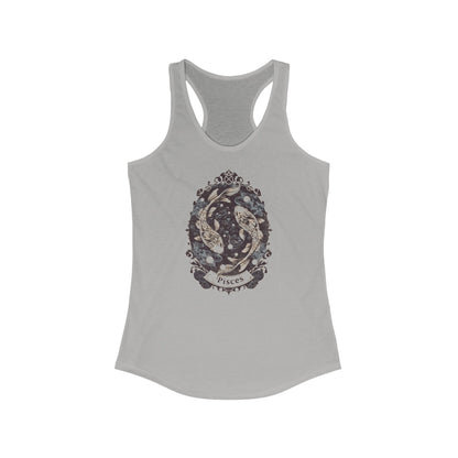 Harmony of Pisces – Vintage Papercraft Zodiac Racerback Tank