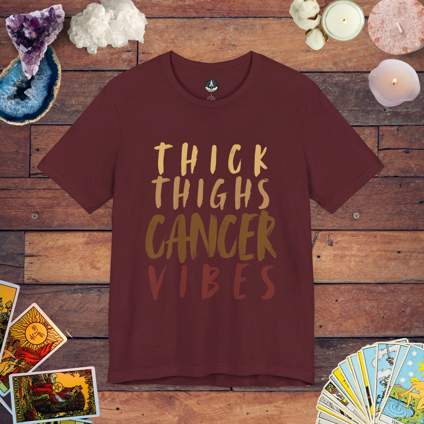 Thick Thighs Cancer Vibes - Zodiac Empowerment T-Shirt