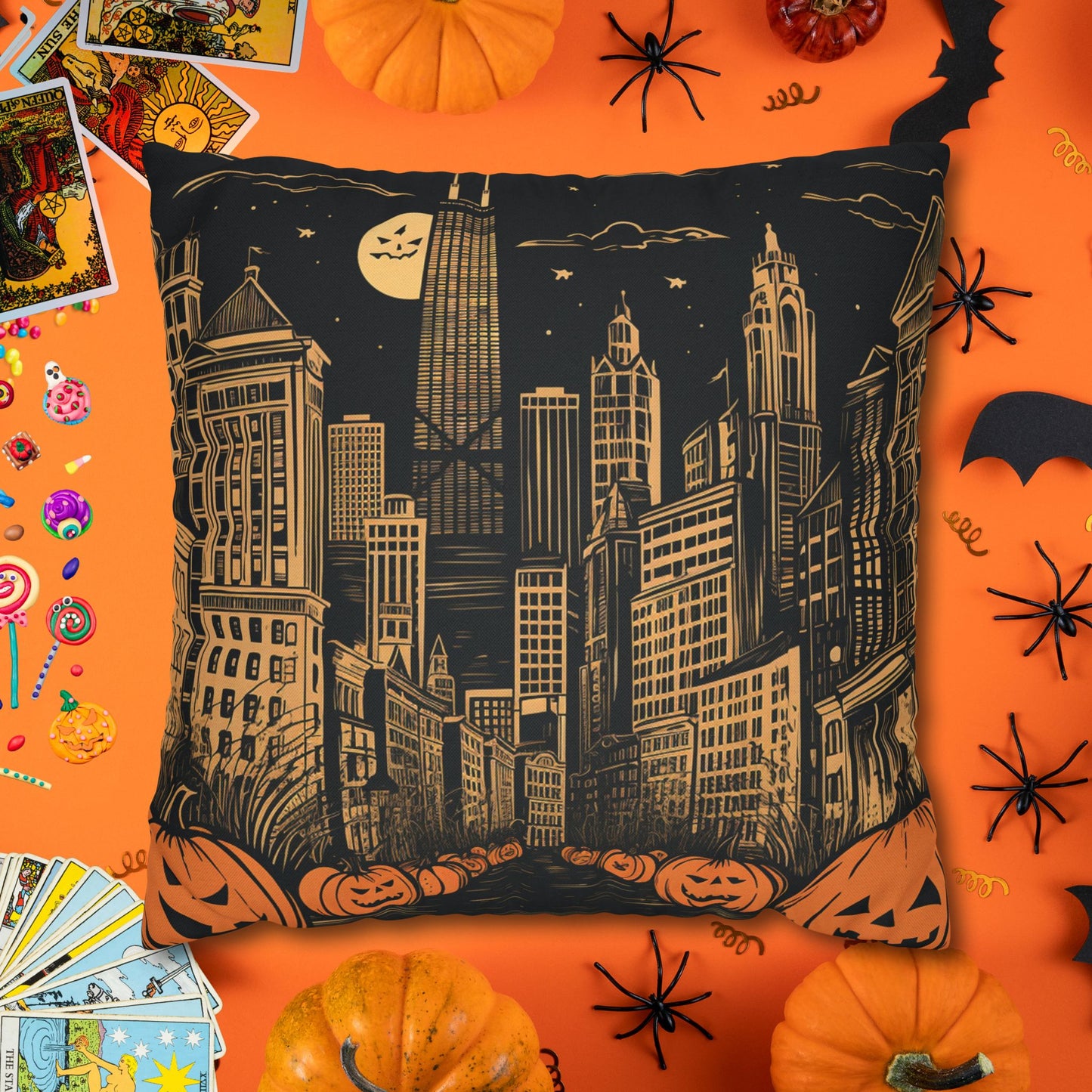 Spooky Chicago Night Halloween Pillowcase