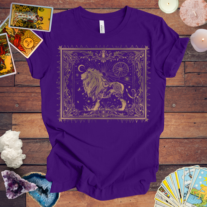 Lion's Radiance Leo Tarot Card T-Shirt