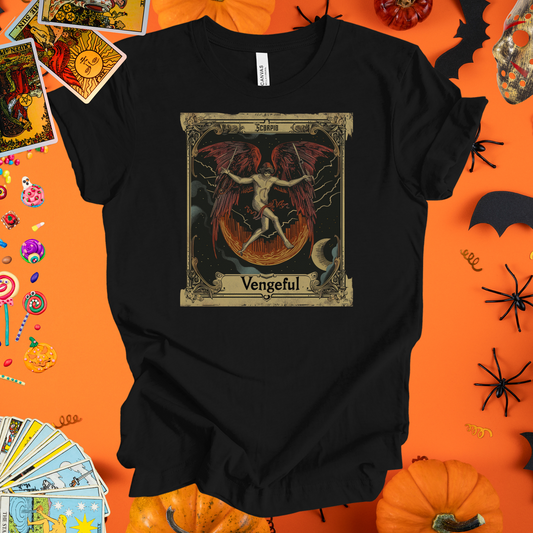 Vengeful  - Scorpio Tarot Card T-Shirt - Halloween Limited Edition